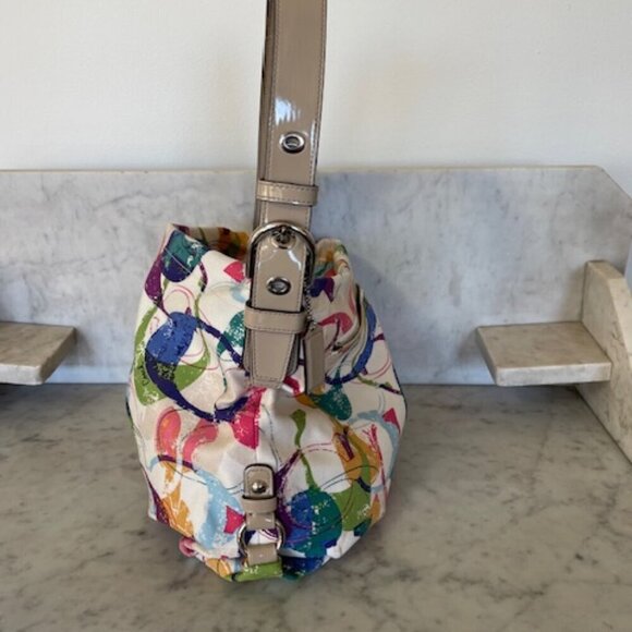 COACH Stamped Signature C Duffle Hobo Crossbody Shoulder Bag 31183E - Picture 6 of 17